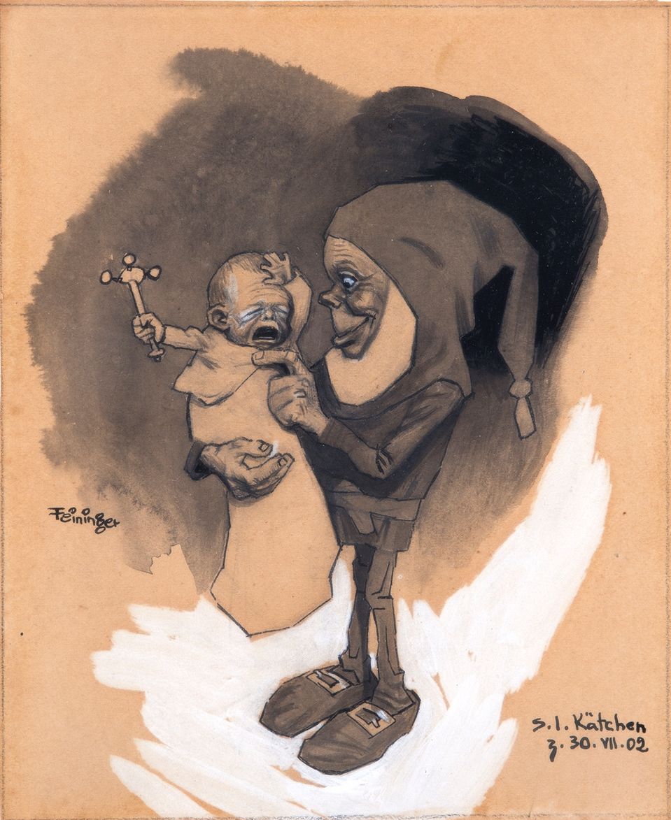 Lyonel Feininger: Zwerg und weinendes Kind, 1902